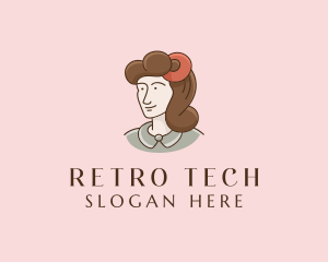 Retro Woman Cartoon logo design