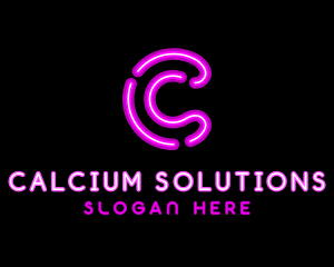 Glowing Purple Letter C logo design