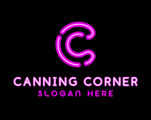 Glowing Purple Letter C logo design