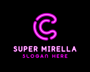 General - Glowing Purple Letter C logo design