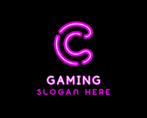 Blogger - Glowing Purple Letter C logo design
