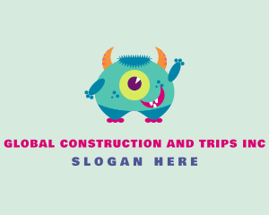 Fun - Cute Horned Monster logo design