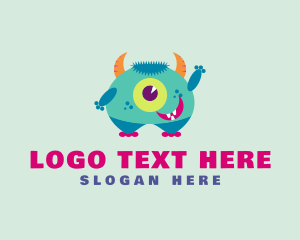 Cute Horned Monster  Logo