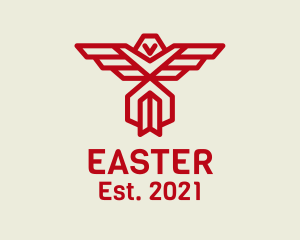 Pilot - Red Military Eagle logo design