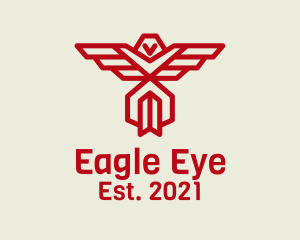 Red Military Eagle logo design