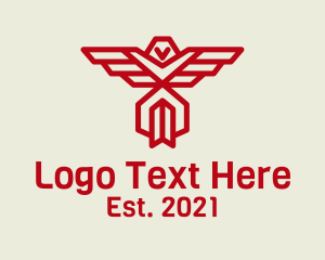 Police - Red Military Eagle logo design