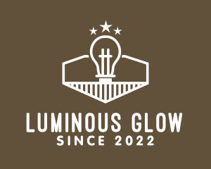 Illuminated - Star Light Bulb logo design