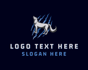 Wolf - Howling Wolf Animal logo design