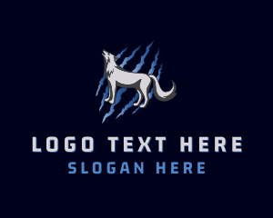 Hunter - Howling Wolf Animal logo design