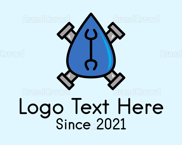 Water Plumbing Droplet Logo