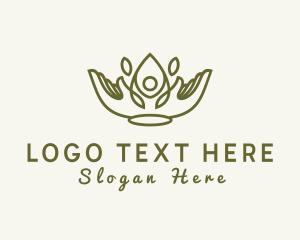 Masseuse - Flower Lotus Hands logo design