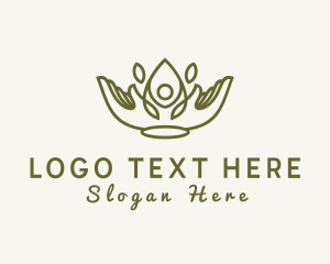 Relaxation - Flower Lotus Hands logo design