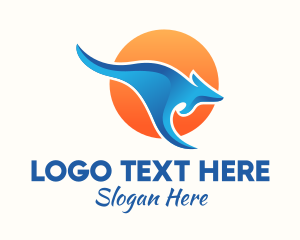 Hop - Australian Blue Kangaroo logo design