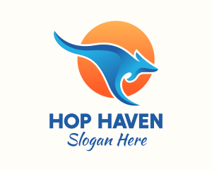 Hop - Australian Blue Kangaroo logo design