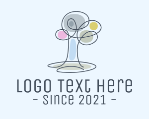 Lawn Care - Ecology Tree Monoline logo design