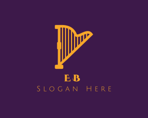 Elegant Musical Harp Logo