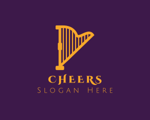 Elegant Musical Harp Logo