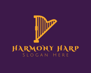 Harp - Elegant Musical Harp logo design