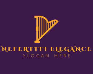 Elegant Musical Harp logo design