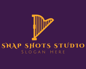 Elegant Musical Harp logo design