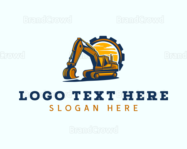 Excavator Construction Builder Logo