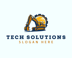 Excavator Construction Builder Logo