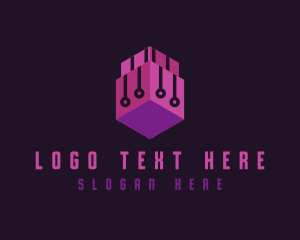 Web Developer - Artificial Intelligence 3D Cube logo design