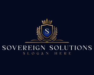 Sovereign - Royal Crown Shield logo design