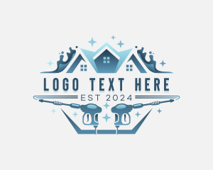 Power Washer - Roofing Pressure Washer Cleaning logo design