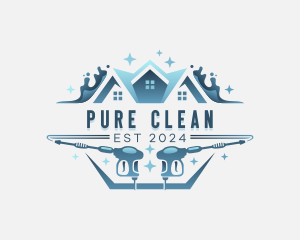 Roofing Pressure Washer Cleaning logo design