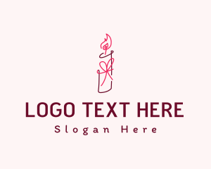 Minimal - Candle Ribbon Gift logo design
