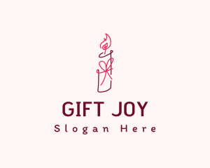 Candle Ribbon Gift logo design