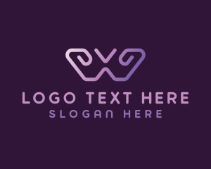 Letter Wv - Modern Gradient Butterfly logo design