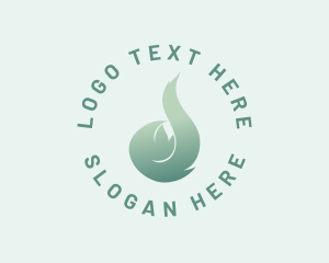 Vegan - Flame Leaf Letter D logo design