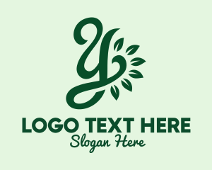 Leafy - Green Leafy Letter Y logo design