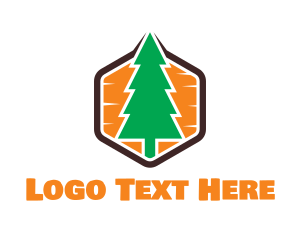 Flat - Hexagon Pine logo design