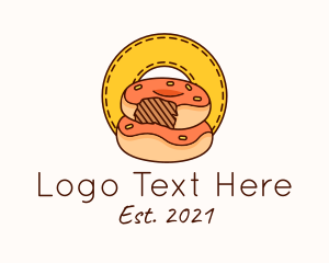 Bread - Donut Bite Patch logo design