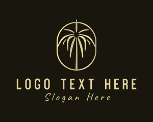 Palm Tree - Gold Beach Palm Tree logo design