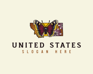 Montana Floral Butterfly logo design