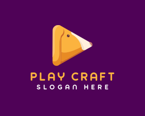 Dog Play Button logo design