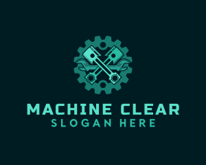 Piston Machine Engine logo design