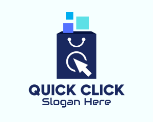 Click - Digital Add to Cart Bag logo design