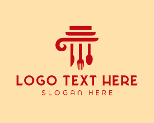 Fork - Kitchen Cooking Pillar logo design