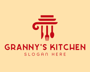 Kitchen Cooking Pillar  logo design