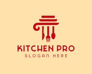 Kitchen Cooking Pillar  logo design