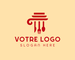 Food Stand - Kitchen Cooking Pillar logo design