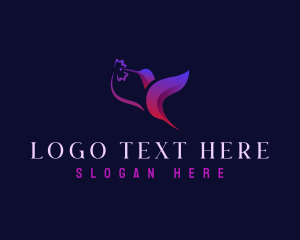 Wings - Flying Hummingbird Creative logo design