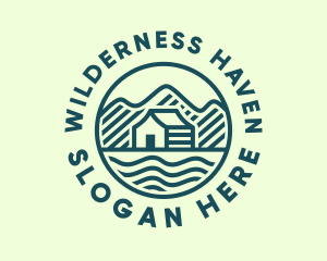 Lodge - Mountain Lake House logo design