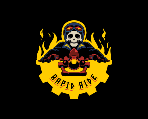 Skull Motorcycle Biker logo design