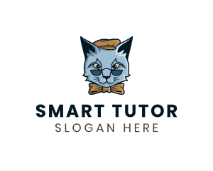 Tutor - Professor Cat Tutor logo design